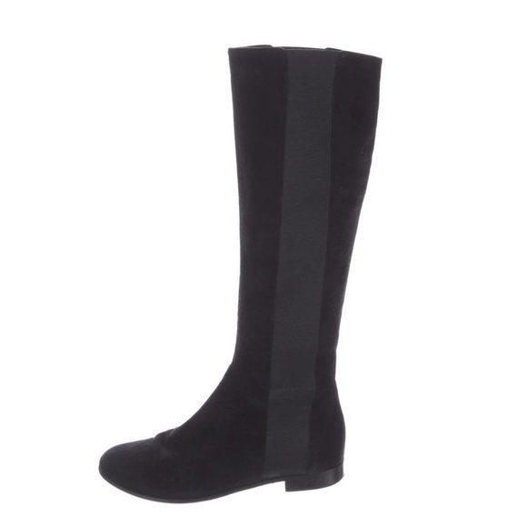 Jimmy Choo Suede Knee-High Riding  Boots Sz 37EU - Picture 1 of 5